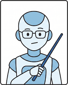 解説するロボット